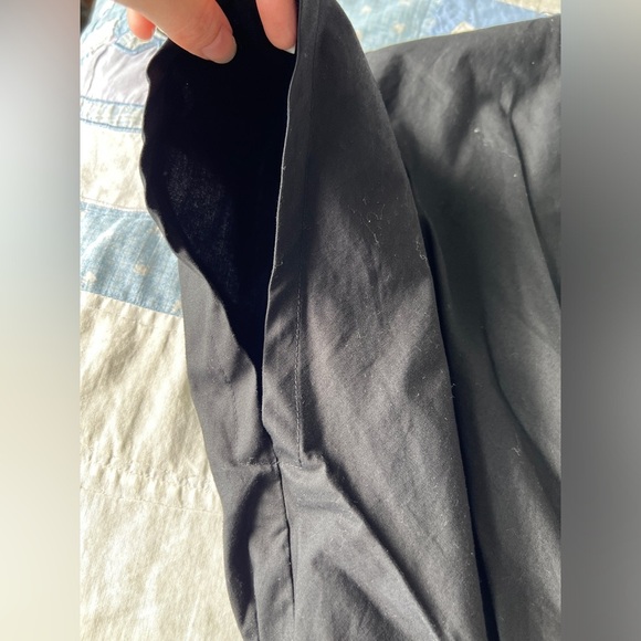 Zara Womens Black Minimalist V-Neck Poplin Sleeves Pleated Dress Size XS - Picture 8 of 16